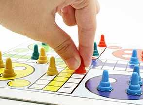 Game board with moveable pieces