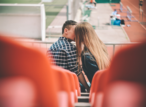 teens kissing
