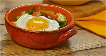 quinoa in a bowl with an egg