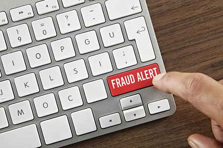 keyboard with fraud alert key