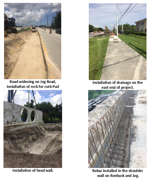 Roadway Widening Project on Roebuck Rd from Jog Rd to Haverhill Rd.