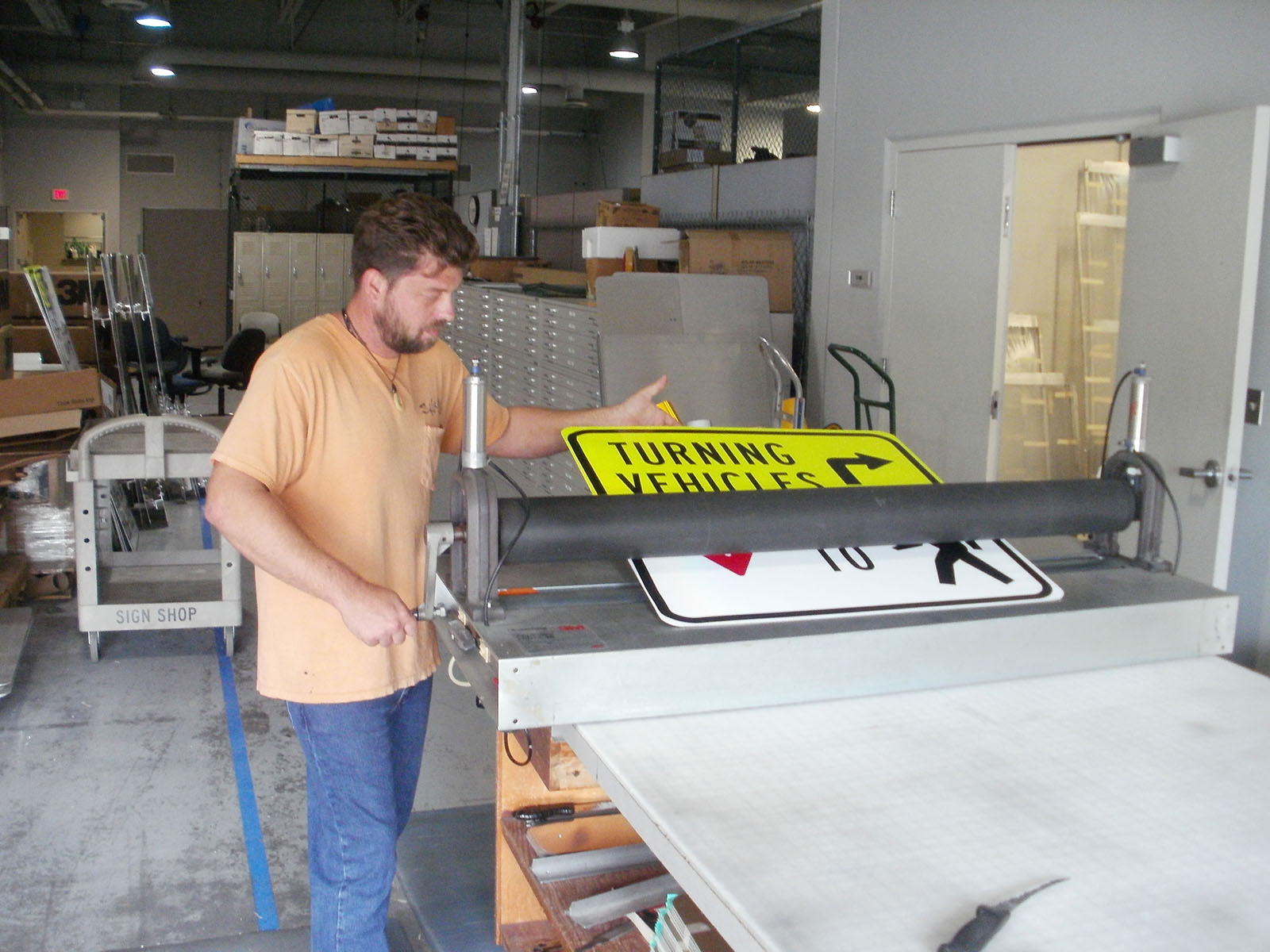 making signs in the sign shop