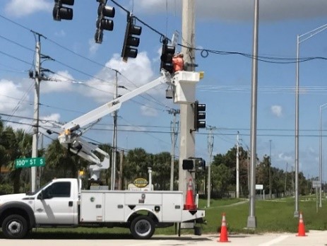 working on traffic signals