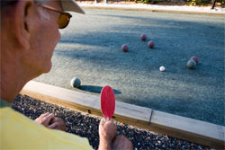 man playing bocce