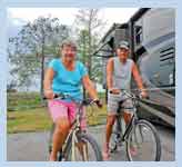 two people on bikes
