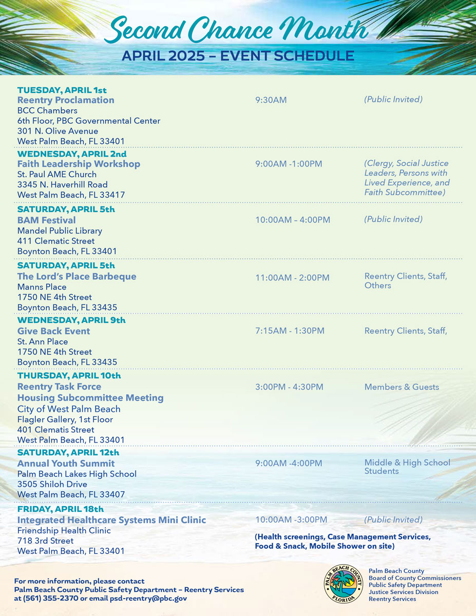 Second Chance Month Event - Justice Service - Reentry Services