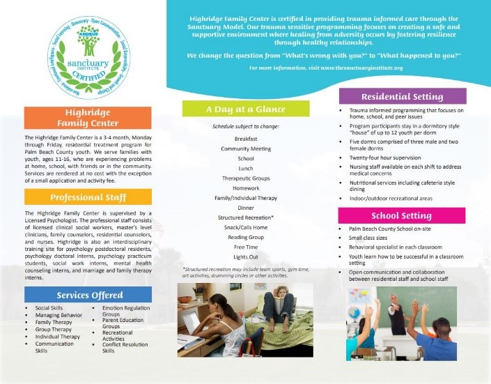 highridge family center brochure page 2, click image for full description